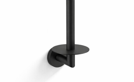 CLASSIC - Support avec rosace pour rouleau de papier toilette de rechange / noir mat