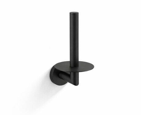 CLASSIC - Support avec rosace pour rouleau de papier toilette de rechange / noir mat