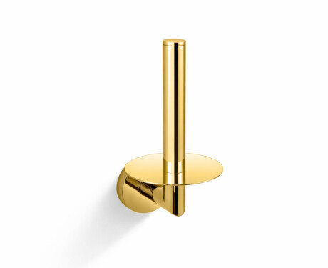 CLASSIC - Support avec rosace pour rouleau de papier toilette de rechange / doré brillant