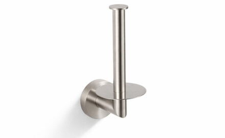CLASSIC - Support avec rosace pour rouleau de papier toilette de rechange / acier brossé