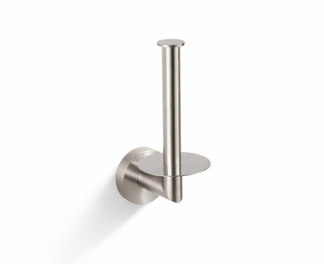 CLASSIC - Support avec rosace pour rouleau de papier toilette de rechange / acier brossé