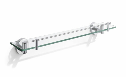 CLASSIC - Étagère 60 à placer sous un miroir / chrome, verre transparent