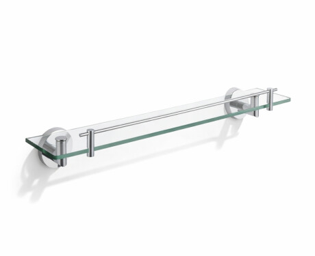 CLASSIC - Étagère 60 à placer sous un miroir / chrome, verre transparent