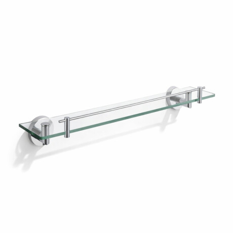 CLASSIC - Étagère 60 à placer sous un miroir / chrome, verre transparent #1