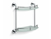CLASSIC - Étagère double semi-circulaire / chrome, verre mat