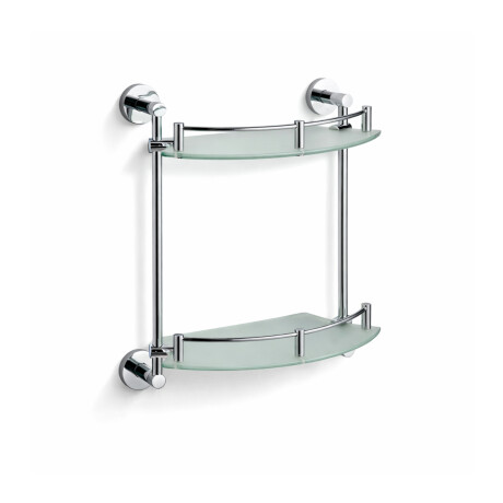 CLASSIC - Étagère double semi-circulaire / chrome, verre mat #1