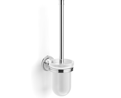 MONACO - Brosse de WC suspendue / chrome, verre dépoli