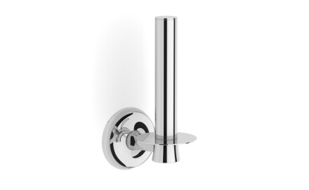 MONACO - Support avec rosace pour rouleau de papier toilette de rechange / chromé