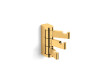 MILANO - Crochet porte-serviettes / triple, orientable / doré brillant
