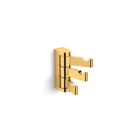 MILANO - Crochet porte-serviettes / triple, orientable / doré brillant #1