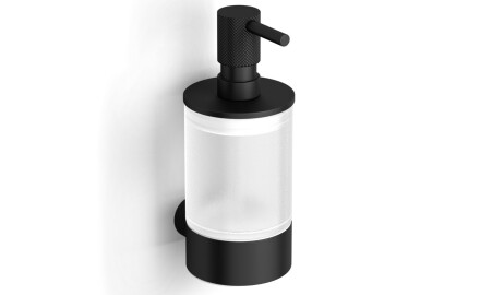 MEGAN - Distributeur de savon liquide / noir mat, verre mat
