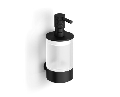 MEGAN - Distributeur de savon liquide / noir mat, verre mat