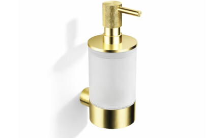 MEGAN - Distributeur de savon liquide / or champagne brossé, verre mat