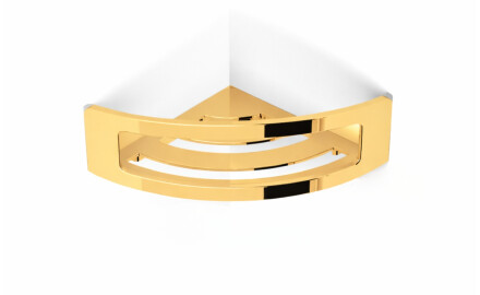 Panier - étagère d'angle 16x16x8 / doré brillant