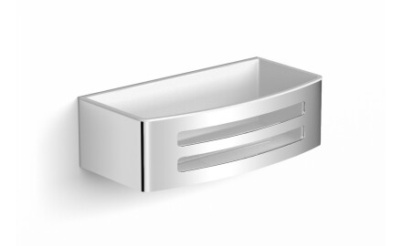 Panier 22 x 11 x 6 / insert en plastique blanc / acier poli