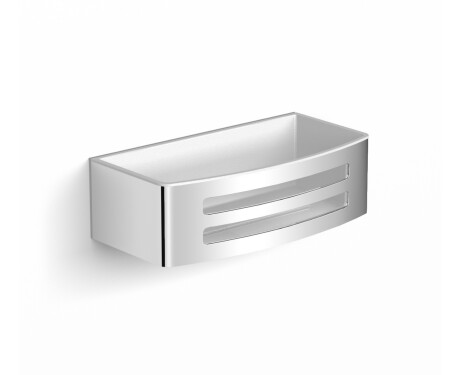 Panier 22 x 11 x 6 / insert en plastique blanc / acier poli