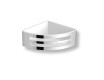 Panier d'angle 16x16x6 / acier poli / insert en plastique blanc