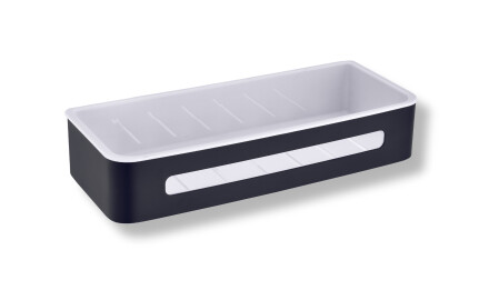 Panier 29 x 12 x 5,5 / noir mat / insert en plastique blanc