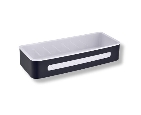 Panier 29 x 12 x 5,5 / noir mat / insert en plastique blanc