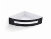 Panier d'angle 20,5 x 20,5 x 5,5 / noir mat / bac en plastique blanc