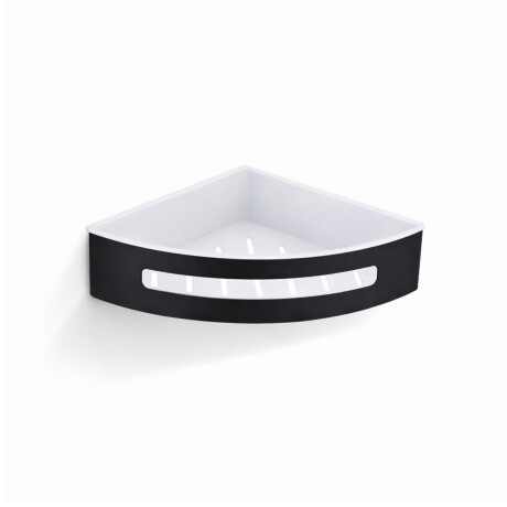 Panier d'angle 20,5 x 20,5 x 5,5 / noir mat / bac en plastique blanc #1