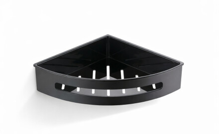 Panier d'angle 20,5 x 20,5 x 5,5 / noir mat / insert en plastique noir