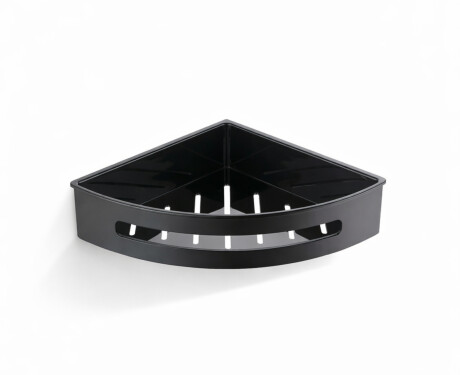 Panier d'angle 20,5 x 20,5 x 5,5 / noir mat / insert en plastique noir