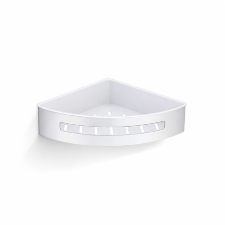 Panier d'angle 20,5 x 20,5 x 5,5 / acier poli / insert en plastique blanc #1
