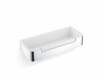 Panier 29 x 12 x 5,5 avec cordon de serrage / acier poli / insert en plastique blanc