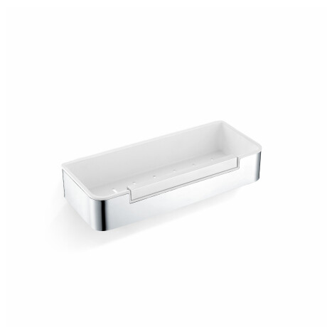 Panier 29 x 12 x 5,5 avec cordon de serrage / acier poli / insert en plastique blanc #1