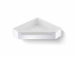 Panier d'angle 22 x 22 x 5,5 avec cordon de serrage / acier poli / insert en plastique blanc