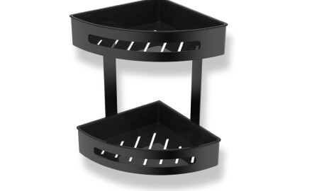 Panier double d'angle / noir mat / paniers en plastique noirs