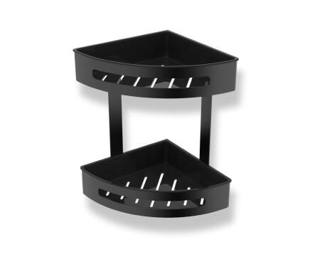 Panier double d'angle / noir mat / paniers en plastique noirs