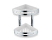 Panier double d'angle / acier poli / paniers en plastique blanc