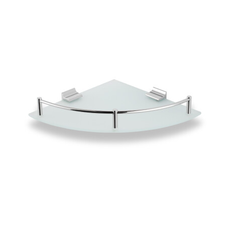 Étagère d'angle 23x23 / verre dépoli / chrome #1