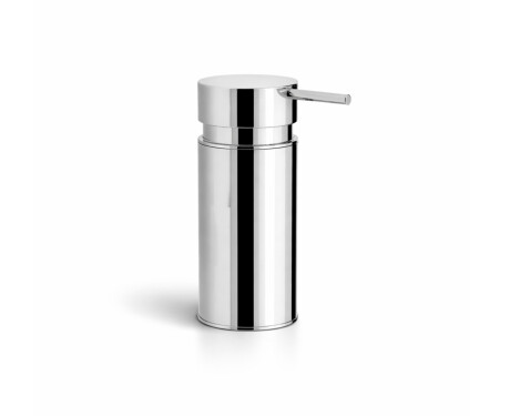 Distributeur de savon liquide 0,15 L / rond, à poser sur le plan de travail / chromé