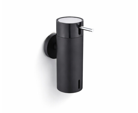 Distributeur de savon liquide 0,15 L / noir mat / pompe noire + acier poli