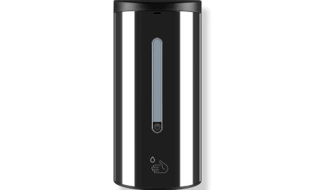 Distributeur automatique sans contact de savon liquide/gel désinfectant 0,7 L / noir brillant