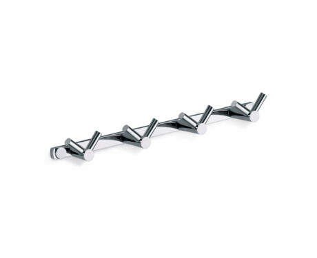 Barre - 4 crochets doubles pour serviettes / chrome
