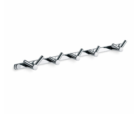 Barre - 5 crochets doubles pour serviettes / chrome