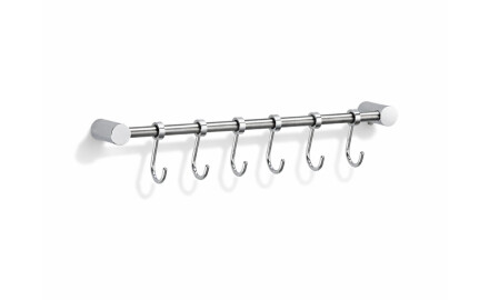 Tringle - 6 crochets coulissants pour serviettes / chrome