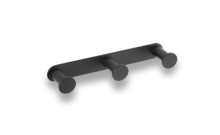 Barre large - 3 crochets pour serviettes / noir mat