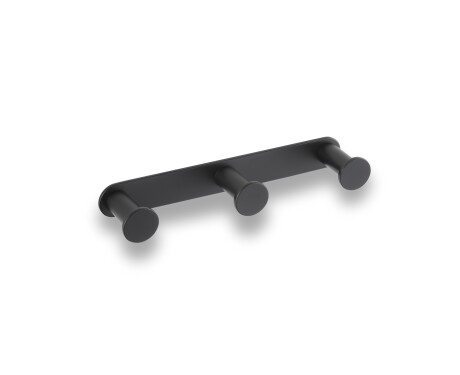 Barre large - 3 crochets pour serviettes / noir mat