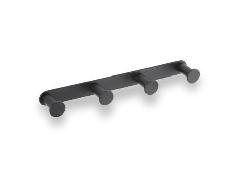 Barre large - 4 crochets pour serviettes / noir mat
