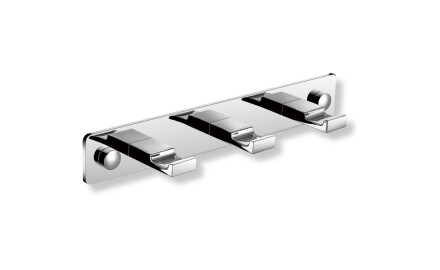Barre - 3 crochets plats pour serviettes / chrome