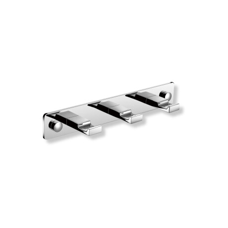 Barre - 3 crochets plats pour serviettes / chrome #1