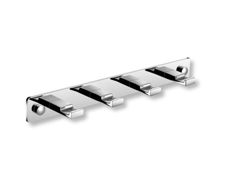 Barre - 4 crochets plats pour serviettes / chrome