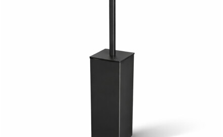 Brosse de WC sur pied / carrée / noir mat