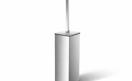 Brosse de WC sur pied / carrée / chromée