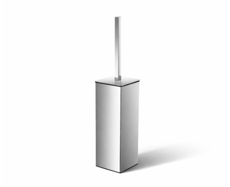 Brosse de WC sur pied / carrée / chromée